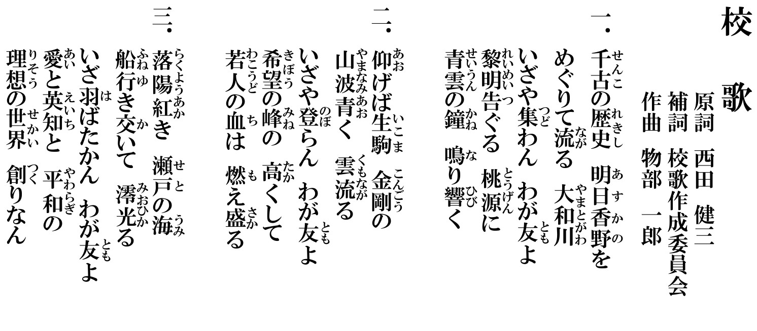 校歌縦書き画像